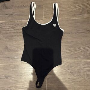 TNA Black Bodysuit with White Trim